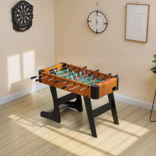 Babyfoot Pliable - 22 Joueurs, 2 Ballons, 4 + 4 Poignées, Compteurs - Effet Bois Noir