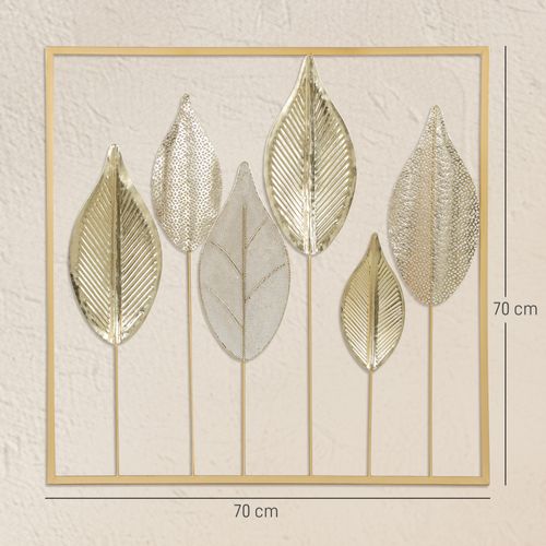 Décoration Murale Feuilles Métal Doré - Goldlfs