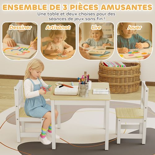 Ensemble Table Et Chaises Enfant En Bois Style Nordique