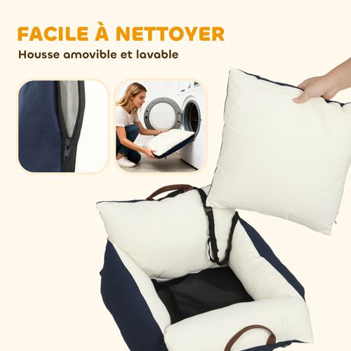 Siège Auto Sac De Transport Chien 2 En 1 - Réglable - Coussin Déhoussable