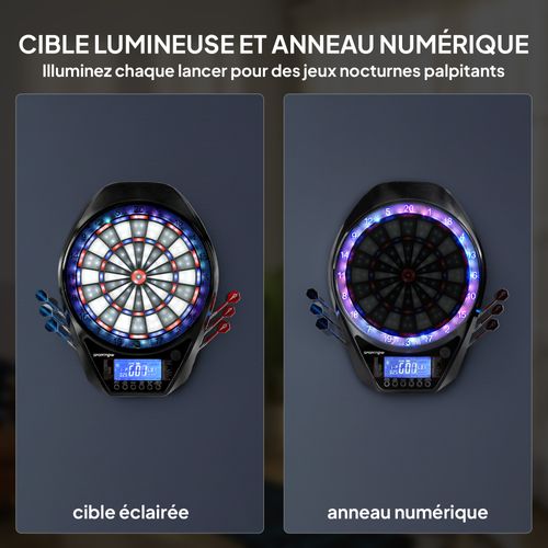 Cible Jeu De Fléchettes Électronique 34 Jeux Grand Écran LED