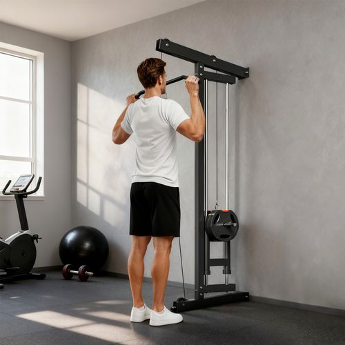 Lat Pulldown Machine Poulie Haute Et Basse - Charge Par Disques