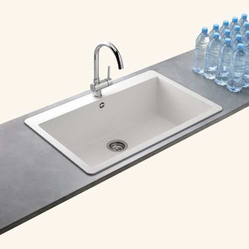 Évier Granit Blanc Schock Zina 1 Grand Bac 838x530