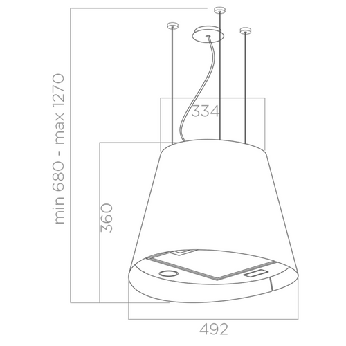 Hotte Cuisine Elica Suspendue Acier Inox Juno 50 Cm - Nouvelle Version