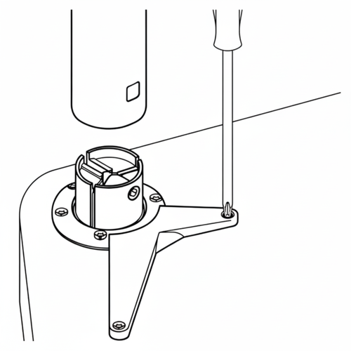 Pied Plan De Travail Réglable Rond Chromé H 87 X L 6 Cm