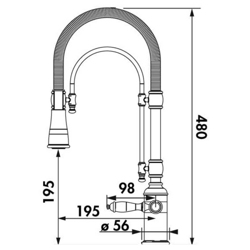 Robinet Douchette Vintage Chromé Lucien