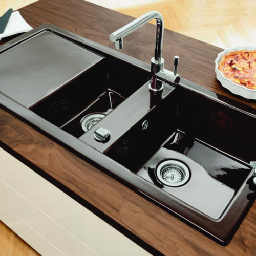 Vidage Automatique 2 Bacs Cuipd018 Pour Évier Villeroy et Boch Suway Pure - Siphon Gain De Place