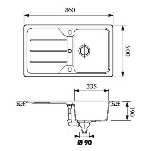 Évier Granit Noir Schock Formhaus 1 Bac 1 Égouttoir