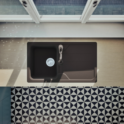 Évier Granit Noir Schock Formhaus 1 Bac 1 Égouttoir