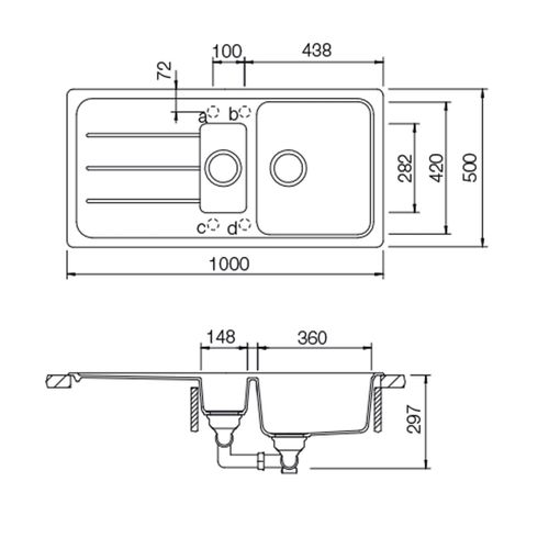 Évier Granit Noir Schock Formhaus 1 Bac Et Demi - 1 Égouttoir