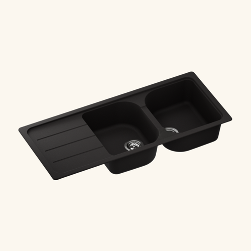 Évier Granit Noir Schock Formhaus 2 Bacs 1 Égouttoir