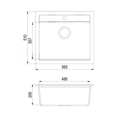 Évier Granit Blanc Helika Quadris 1 Bac