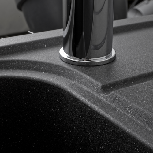 Évier Granit Noir Ewi Oglio 1 Grand Bac 1 Égouttoir