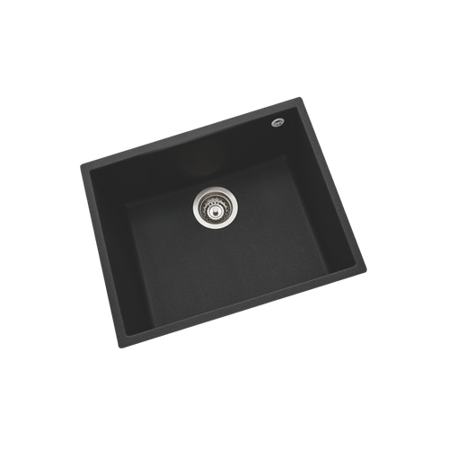 Évier Granit Noir Moucheté Luisina Quadrille 1 Bac 570x500