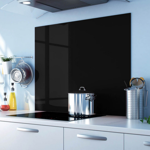 Crédence Cuisine Fond De Hotte Verre Brillant 60 x 70 cm - Noir
