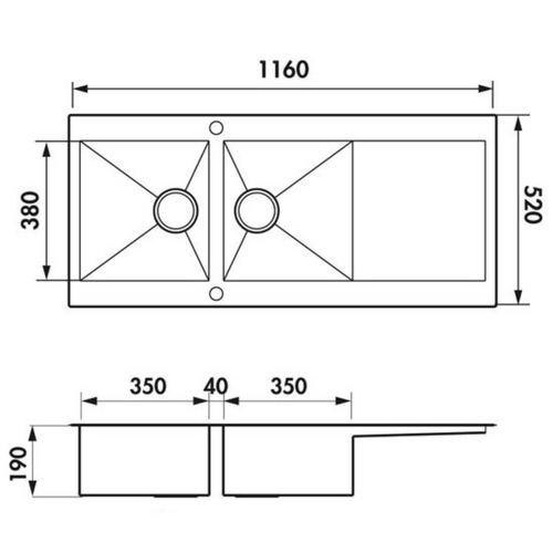 Évier Inox Lisse Rikas 2 Bacs 1 Égouttoir
