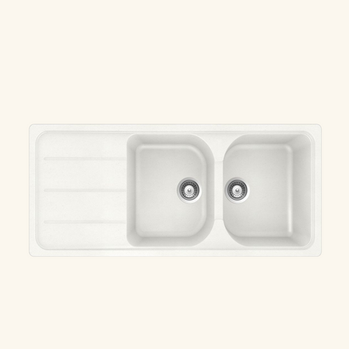 Évier Granit Blanc Formhaus 2 Bacs 1 Égouttoir