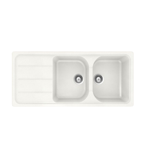 Évier Granit Blanc Formhaus 2 Bacs 1 Égouttoir