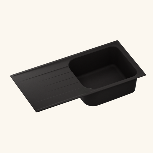 Évier Granit Noir Schock Viola 1 Grand Bac 1 Égouttoir