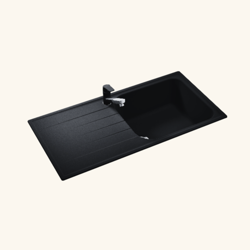 Évier Granit Noir Schock Viola 1 Grand Bac 1 Égouttoir