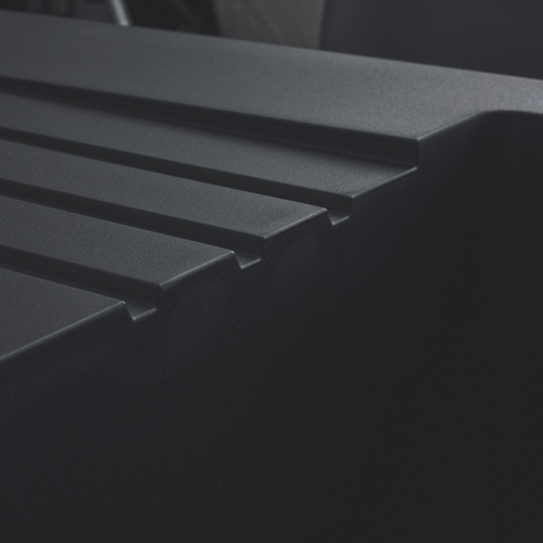 Évier Résine Noir Pluton 2 Bacs 1 Égouttoir