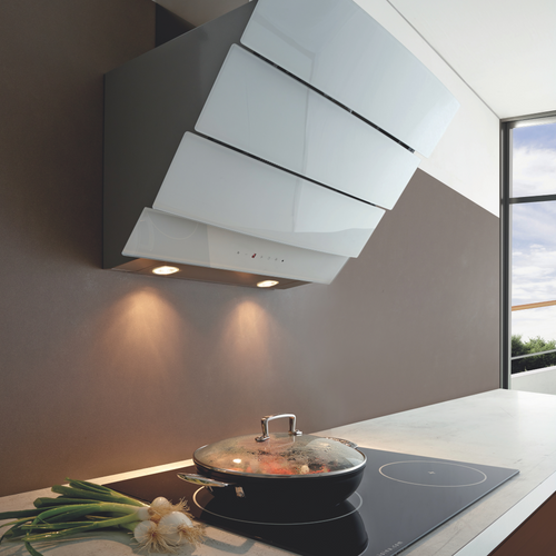 Hotte Cuisine Verticale Silverline City Verre Trempé Blanc 60 Cm