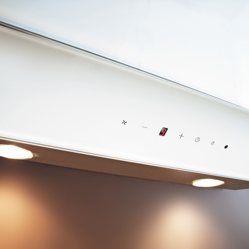 Hotte Cuisine Verticale Silverline City Verre Trempé Blanc 60 Cm