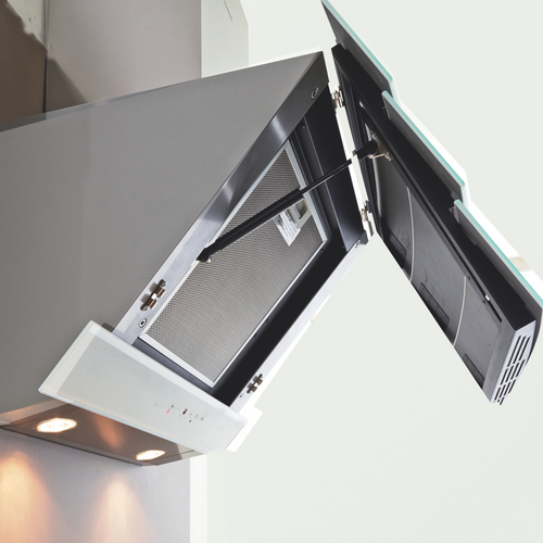 Hotte Cuisine Verticale Silverline City Verre Trempé Blanc 60 Cm