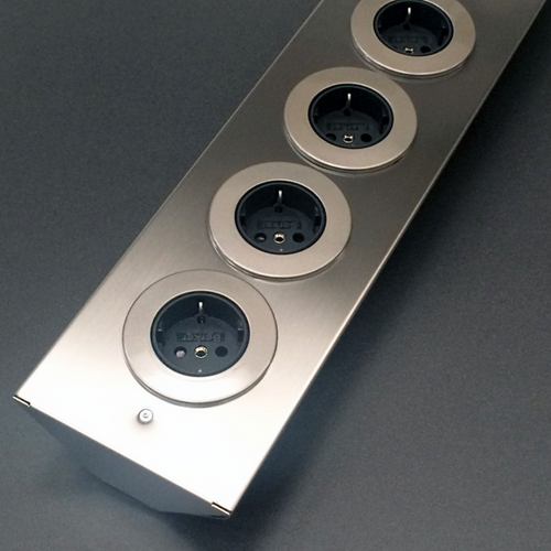 Prise Cuisine Esquina - Multiprise 4 Prises Inox Brossé