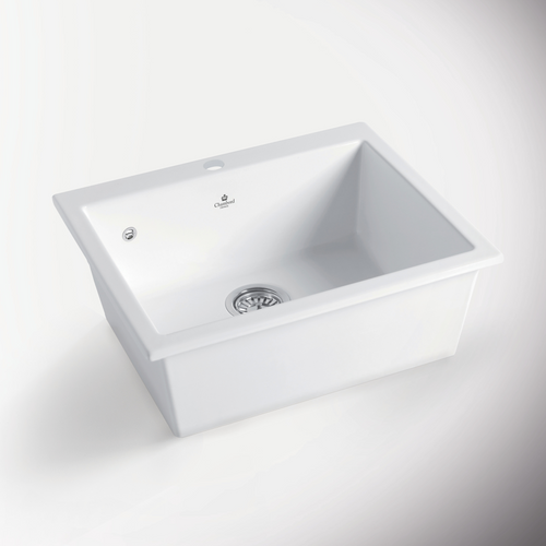 Évier Céramique Blanc Felix 1 Bac 600x510 Mm