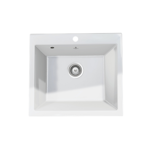 Évier Céramique Blanc Felix 1 Bac 600x510 Mm