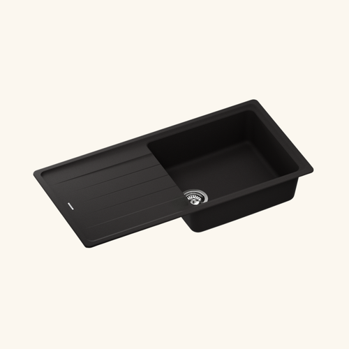 Évier Granit Noir Schock Element 1 Grand Bac 1 Égouttoir
