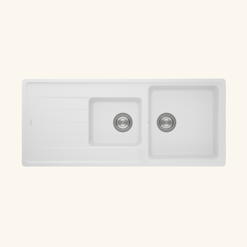 Évier Granit Blanc Schock Element 2 Bacs 1 Égouttoir
