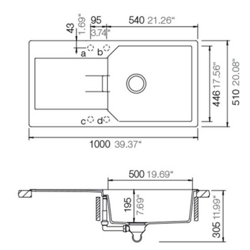 Évier Granit Noir Schock Manhattan 1 Grand Bac 1 Égouttoir