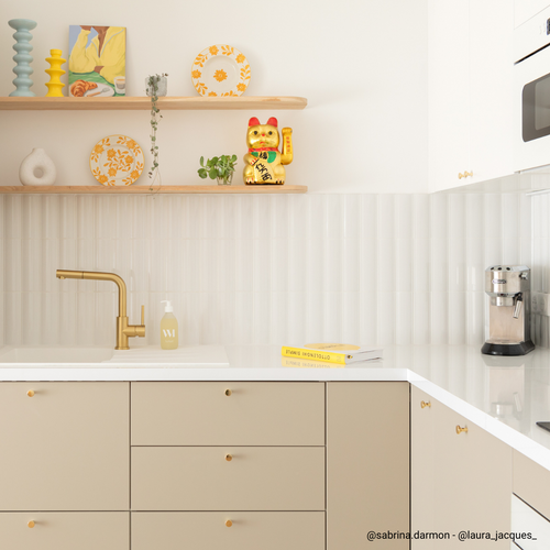 Évier Résine Blanc Tunia 1 Bac 1 Égouttoir