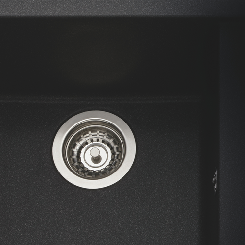 Évier Granit Noir Moucheté Luisina Quadrille 2 Bacs