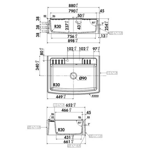 Évier Timbre D'office Granit Noir Foca 1 Bac