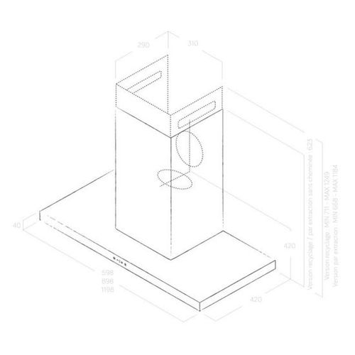 Hotte Cuisine Elica Murale Thin Inox 90 Cm