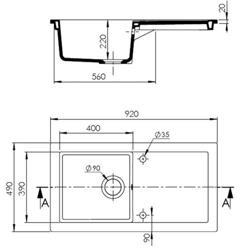 Evier Céramique Blanc Gaspard 1 Bac 1 Égouttoir