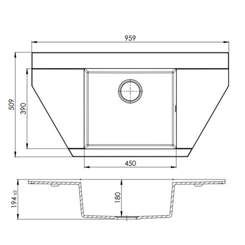 Évier D'angle Kümbad Mylo Granit Noir 1 Bac