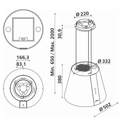 Hotte Cuisine En Îlot Silverline Pure Plus Argenté 50 Cm