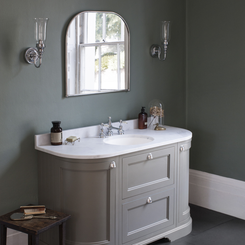 Miroir Vintage Arche Incurvé Chromé Chloé L 70 X H 70 Cm