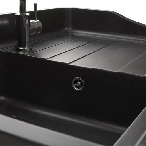 Évier Timbre D'office Granit Noir Kümbad Tamarin 1 Bac 1 Égouttoir
