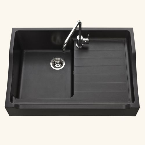 Évier Timbre D'office Granit Noir Kümbad Tamarin 1 Bac 1 Égouttoir