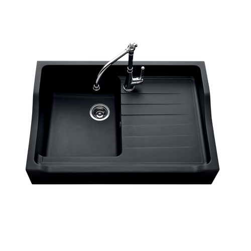 Évier Timbre D'office Granit Noir Kümbad Tamarin 1 Bac 1 Égouttoir