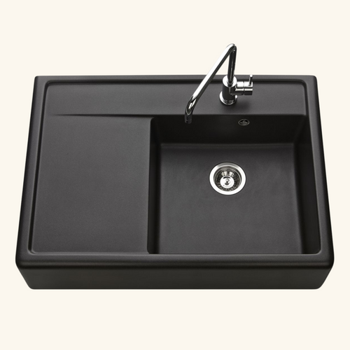 Évier Timbre D'office Granit Noir Kümbad Kiwi 1 Grand Bac 1 Égouttoir