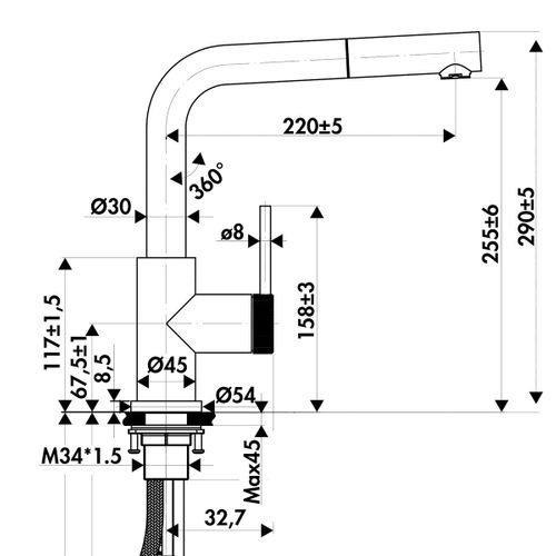 Robinet Douchette Inox Massif Crbmd387
