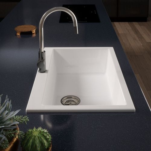 Évier Céramique Blanc Felix 1 Bac 760x510 Mm