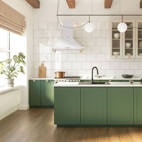 Hotte Vintage Murale Silverline Osiris Blanc Mat 90 Cm