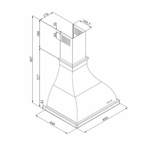 Hotte Vintage Murale Silverline Horis Beige 90 Cm
